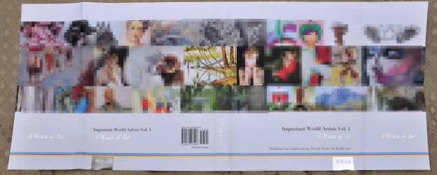Jacket cover. My image is located in the center row, 4th from the left. The hard bound book also includes the images. The flaps do not appear on the inside cover.
