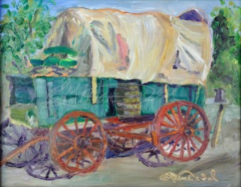 Paint Your Wagon, 8 x 10 Oil on board in Private Collection 2nd place Quick Paint, Paint Dexter Plein Air Festival. Sold!