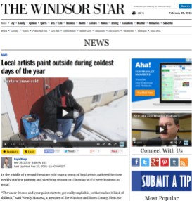 Article 1st page of The Windsor Star, Friday Feb 20, 2015 Also video and blog online.