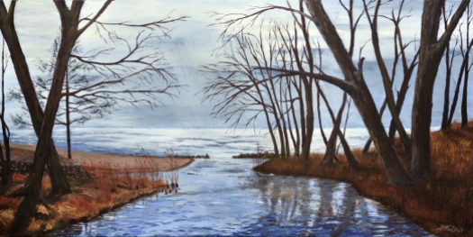Hands Across the Water, 24 x 48 Acrylic on Canvas. Sold at Nancy John's Gallery Juried Exhibition 24x48